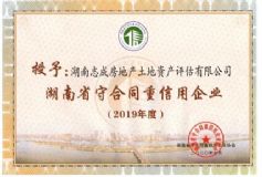 2019年度湖南省守合同重信用企業